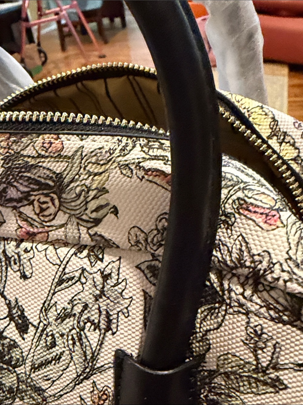 Brand new Floral Print Dome Satchel Handbag - Pink - Picture 4 of 6